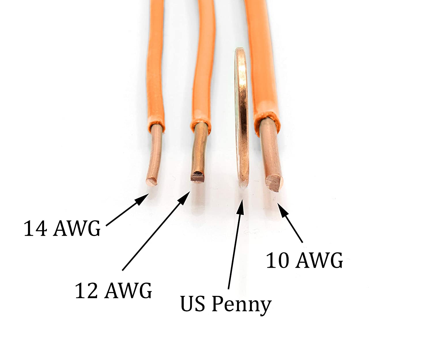 50 Feet (15 Meter) - Insulated Solid Copper THHN / THWN Wire - 10 AWG, Wire is Made in the USA, Residential, Commerical, Industrial, Grounding, Electrical rated for 600 Volts - In Orange