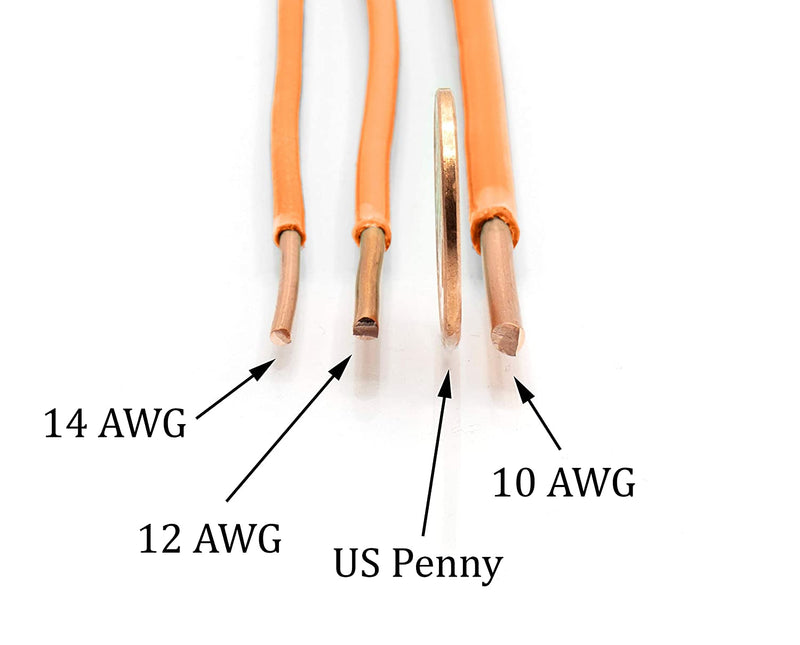 10 Feet (3 Meter) - Insulated Solid Copper THHN / THWN Wire - 12 AWG, Wire is Made in the USA, Residential, Commerical, Industrial, Grounding, Electrical rated for 600 Volts - In Orange
