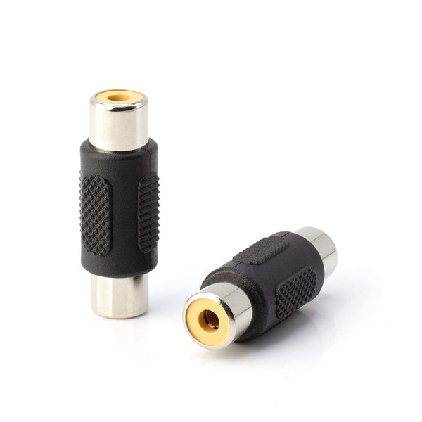 RCA Adapter, Female to Female Coupler, Extender, Barrel - Audio Video RCA Connectors, for Audio, Video, S/PDIF, Subwoofer, Phono, Composite, Component, and More - 25 Pack
