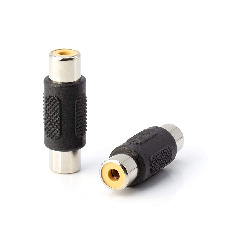 RCA Adapter, Female to Female Coupler, Extender, Barrel - Audio Video RCA Connectors, for Audio, Video, S/PDIF, Subwoofer, Phono, Composite, Component, and More - 100 Pack