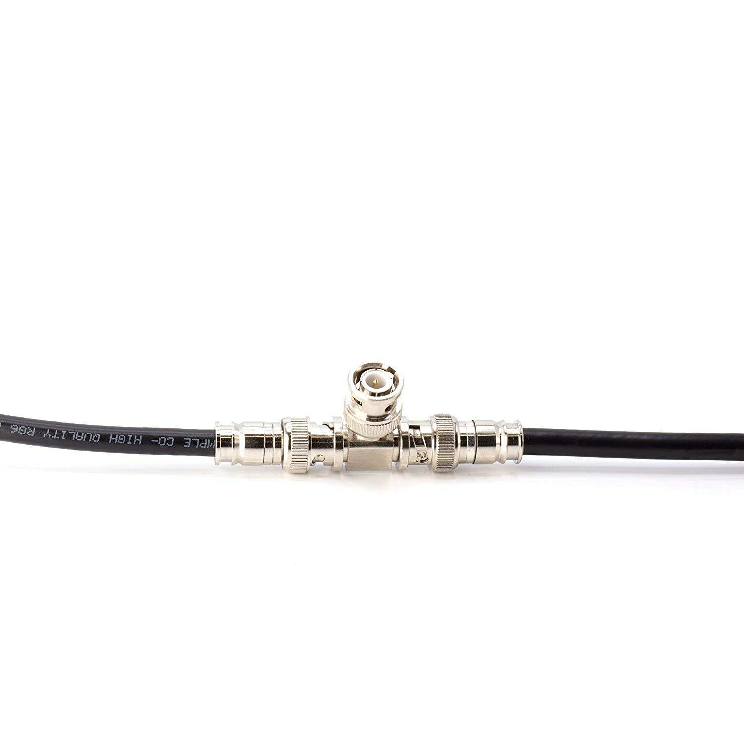 BNC T Adapter - T-Shaped Coax Splitter - 1 Male Port to 2 Female Ports, Coaxial Cable Extension - 10 Pack