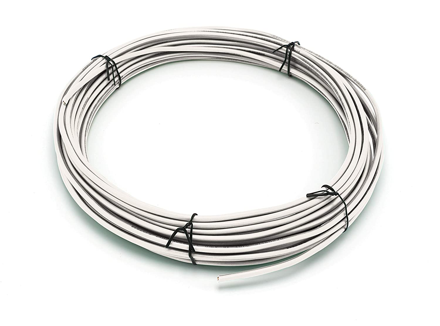 100 Feet (30 Meter) - Insulated Solid Copper THHN / THWN Wire - 10 AWG, Wire is Made in the USA, Residential, Commerical, Industrial, Grounding, Electrical rated for 600 Volts - In White