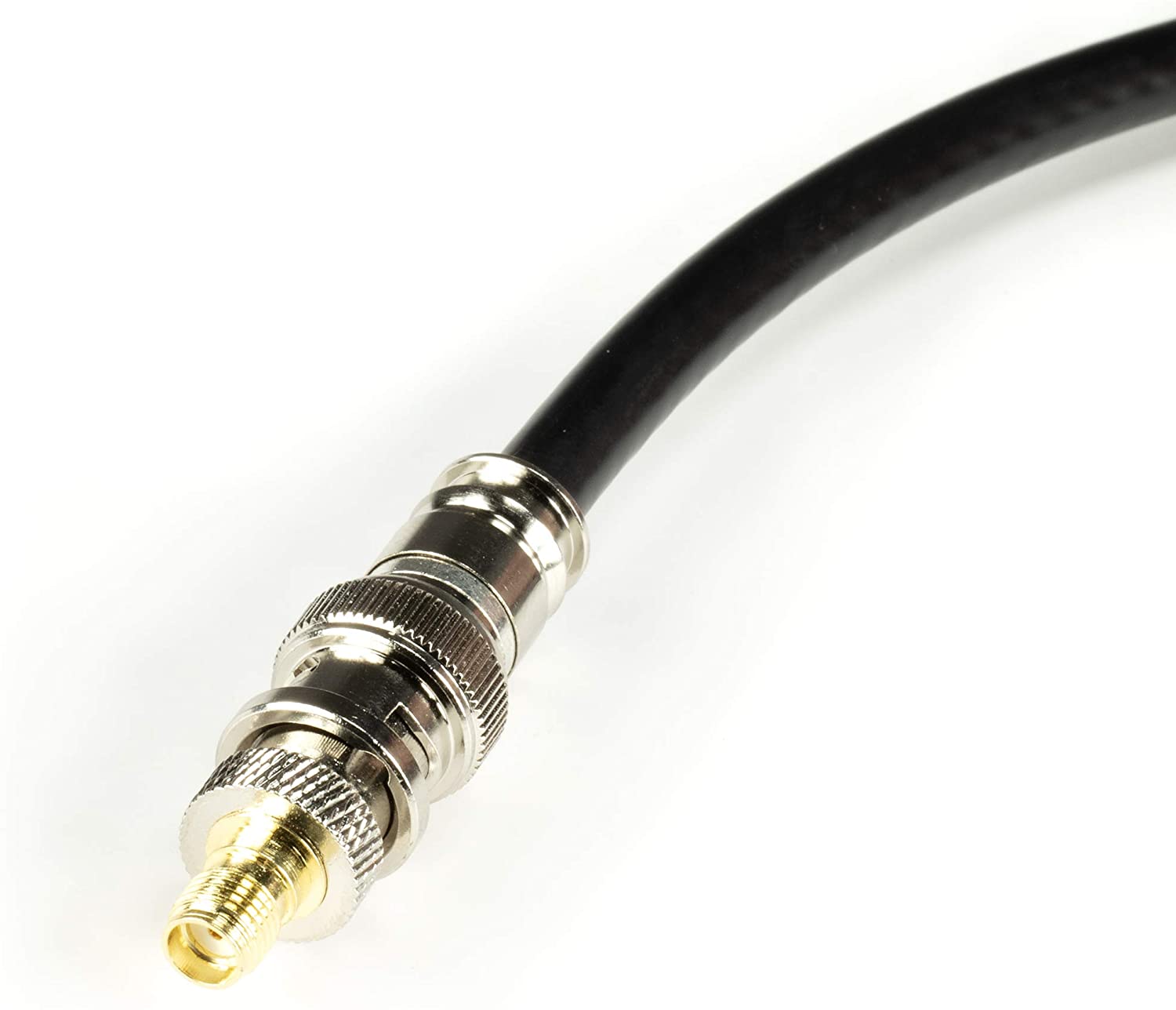Gold SMA Female to BNC Male Adapter - 10 Pack Coupler - Male to Female Coaxial (RF) Connector, Compatible with RF, SDI, HD-SDI, CCTGV, Camera