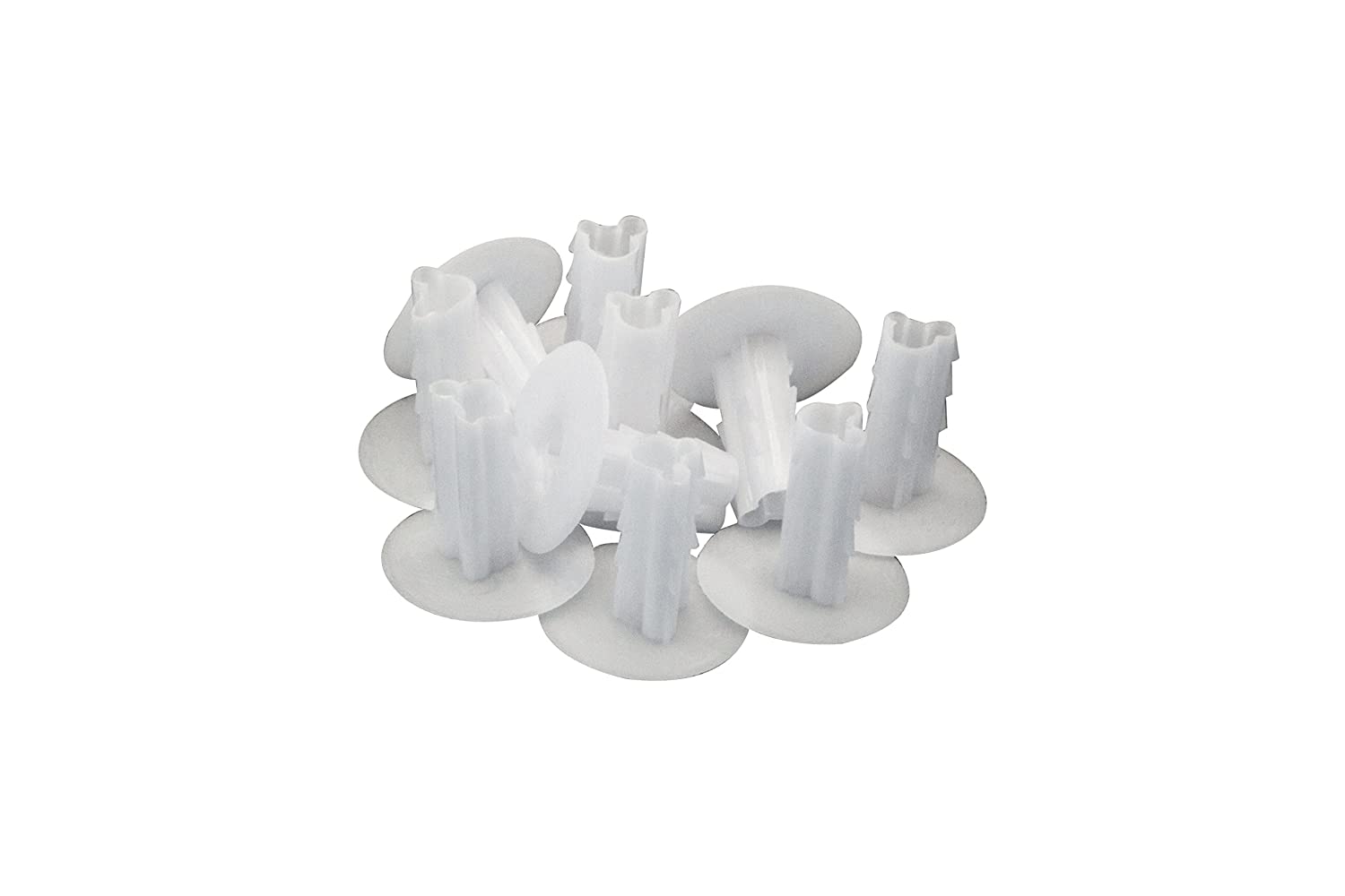 Single Feed Thru Bushing - (White) RG6 Feed Through Bushing (Grommet) Replaces Wallplates (Wall Plates) For Coax Coaxial Cable, Network Cable, CCTV - Indoor/ Outdoor Rated - 100 Pack