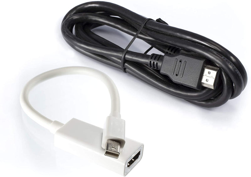 Mini DisplayPort to HDMI Adapter - MiniDP to HDMI - Thunderbolt / MiniDP to HDMI Cable Adapter - White - with HDMI