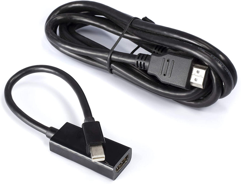 Mini DisplayPort to HDMI Adapter - MiniDP to HDMI - Thunderbolt / MiniDP to HDMI Cable Adapter - Black - with HDMI
