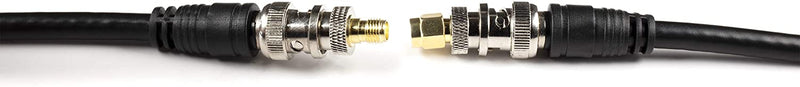 Gold SMA Female to BNC Male Adapter - 1 Pack Coupler - Male to Female Coaxial (RF) Connector, Compatible with RF, SDI, HD-SDI, CCTGV, Camera