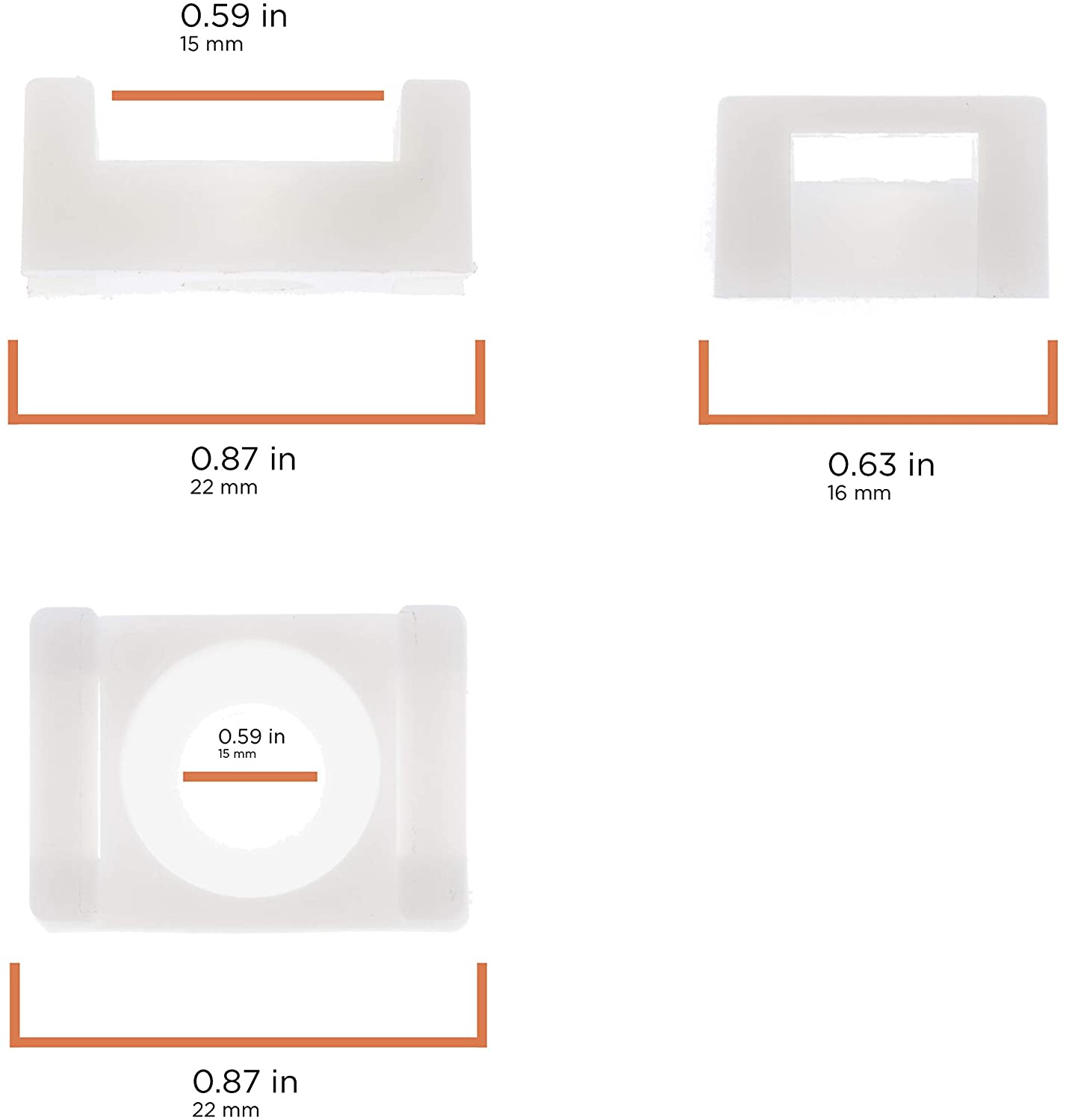Cable Tie Base Saddle Mount Wire Holder Organizer - Zip Tie Mounting Block - Wire Bundle Tie Mount for Zip Ties White - 10 Pack