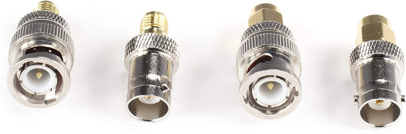 Gold SMA Female and Male Adapters - 4 Pack Couplers, 1 Each Connector, Male to Female Coaxial (RF) Connector, Compatible with RF, SDI, HD-SDI, CCTGV, Camera