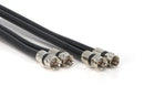 200ft Dual RG6 Coax Twin Coaxial Cable (Siamese Cable) 18AWG Coaxial Cable Satellite, Antenna & CATV Grade with Weather Proof Compression Connectors, Black
