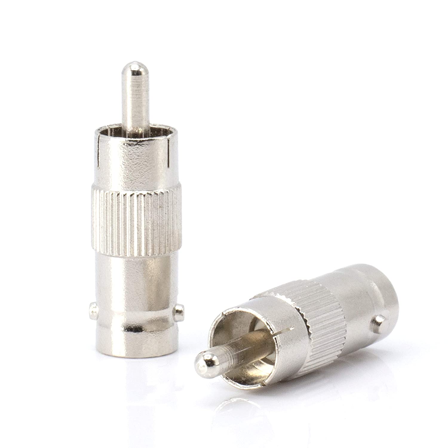 RCA and BNC Coaxial Adapter - BNC Female to RCA Male Connector, Adapter, Coupler, and Converter - For RG11, RG6, RG59, RG58, SDI, HD SDI, CCTV - 50 Pack