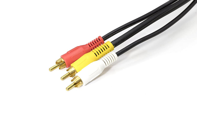 50 ft RWY RCA Composite Video Cable - (Red-White-Yellow) Composite Cable - DIRECTV, Satellite Dish, Comcast, VCR (VHS), High Quality with Gold Plated Connectors - 50 Feet