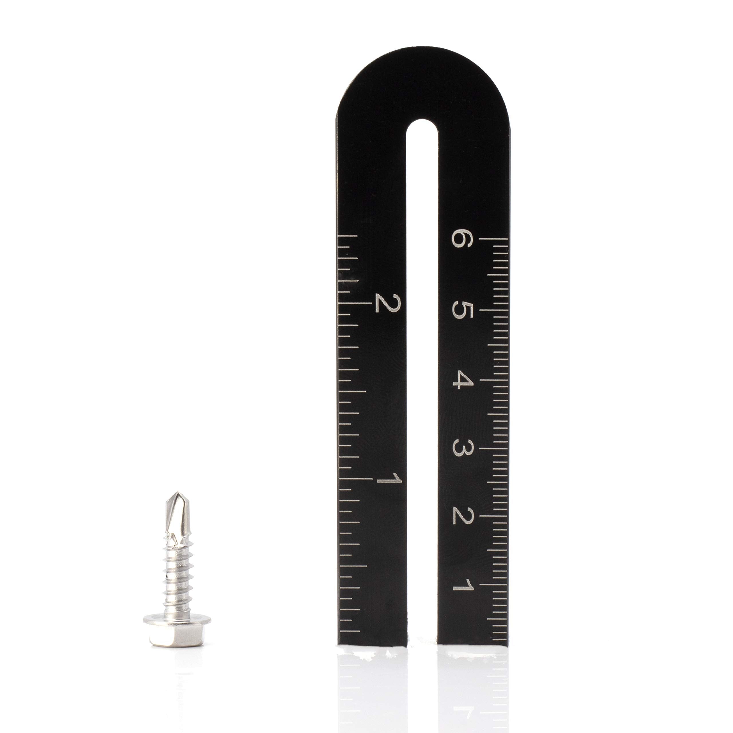 #10 Size, 3/4" Length (19mm) - Self Tapping Screw - Self Drilling Screw - 410 Stainless Steel Screws = Exceptional Wear and Very Corrosion Resistant) - Hex Washer Head - 100pcs