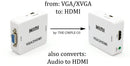 VGA to HDMI Converter Adapter - Convert VGA to HDMI with Audio Video Converter Adapter Box with HDMI Cable for HDTV/ PC/ Laptop - (White)