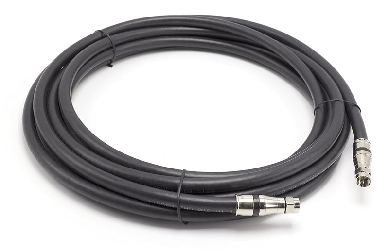 12 Feet - RG-11 Coaxial Cable F Type Cable High Definition with RG11 Coax Compression Connectors - (Black)