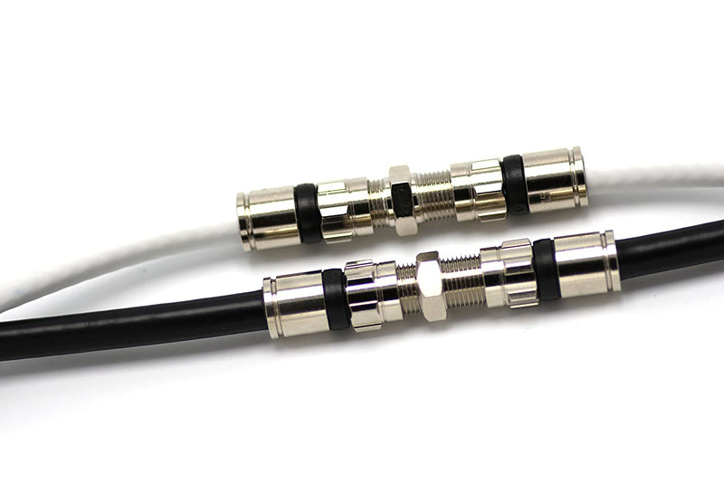 200ft Dual RG6 Coax Twin Coaxial Cable (Siamese Cable) 18AWG Coaxial Cable Satellite, Antenna & CATV Grade with Weather Proof Compression Connectors, Black
