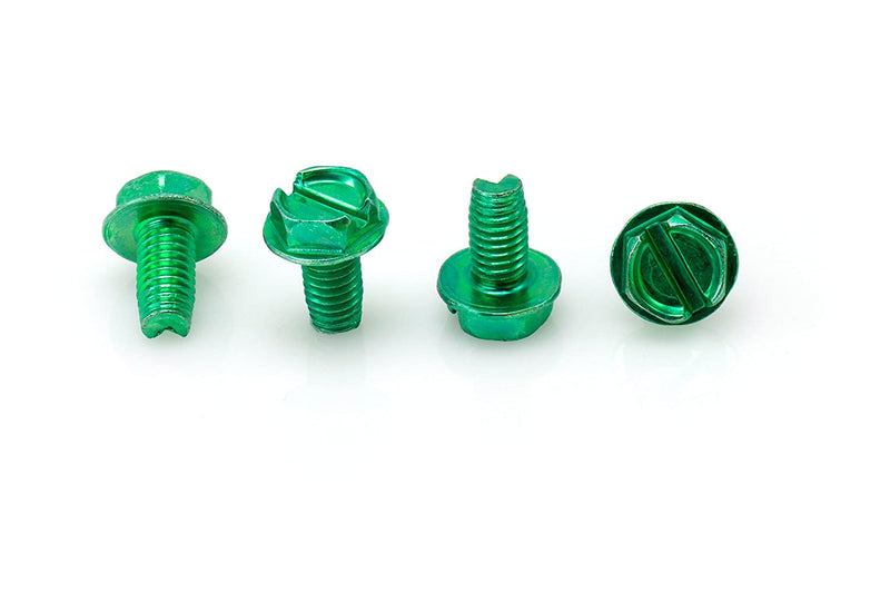 Self Tapping Green Ground Screws - Hex Head and Flat Head Screw - Bonding and Grounding Tools Edition - UL Listed - Antenna, Satellite Dish, Cable TV - 10 Pack