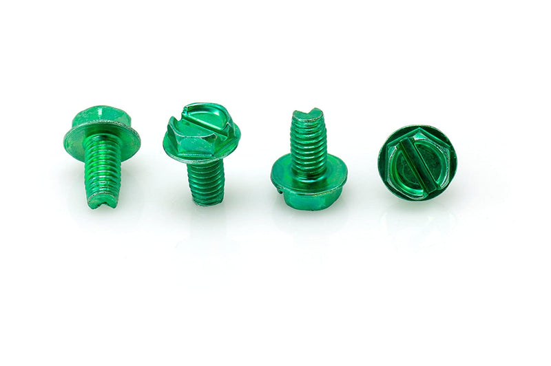 Self Tapping Green Ground Screws - Hex Head and Flat Head Screw - Bonding and Grounding Tools Edition - UL Listed - Antenna, Satellite Dish, Cable TV - 100 Pack