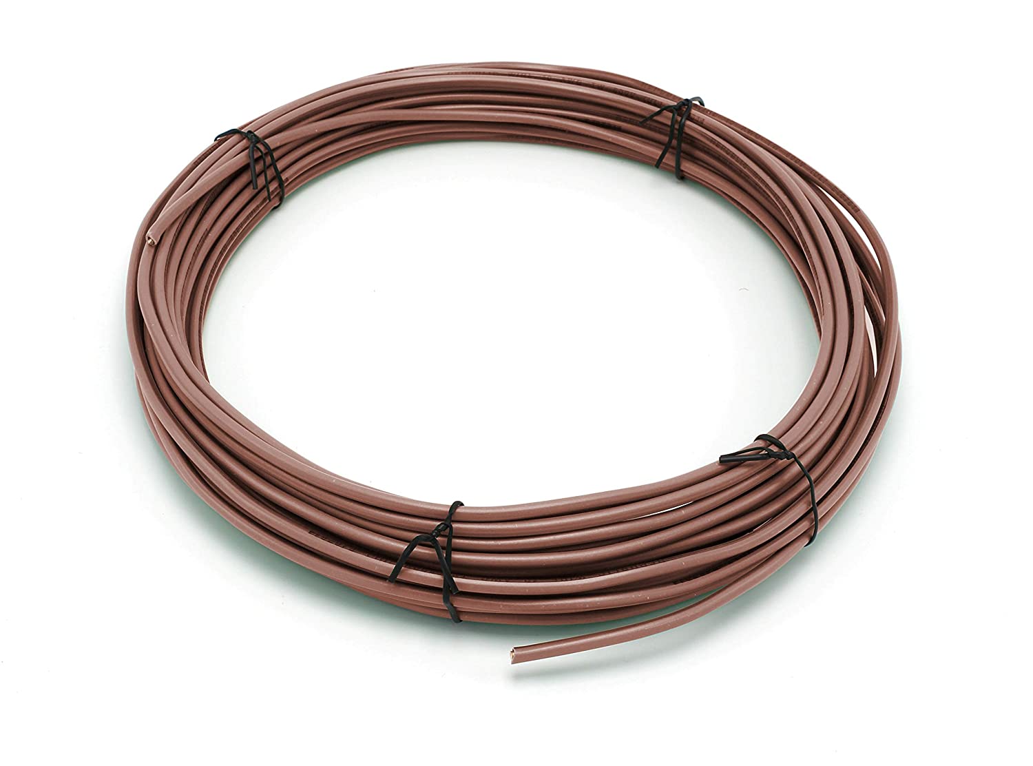 10 Feet (3 Meter) - Insulated Solid Copper THHN / THWN Wire - 10 AWG, Wire is Made in the USA, Residential, Commerical, Industrial, Grounding, Electrical rated for 600 Volts - In Brown