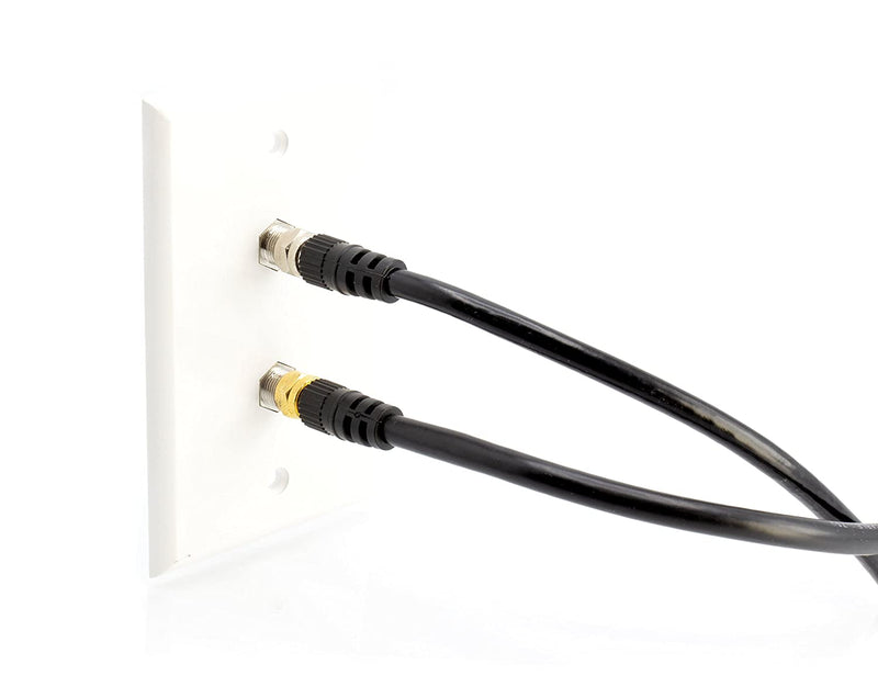 Coaxial Cable (Coax Cable) 3ft with Easy Grip Connector Caps- Black - 75 Ohm RG6 F-Type Coaxial TV Cable - 3 Feet Black