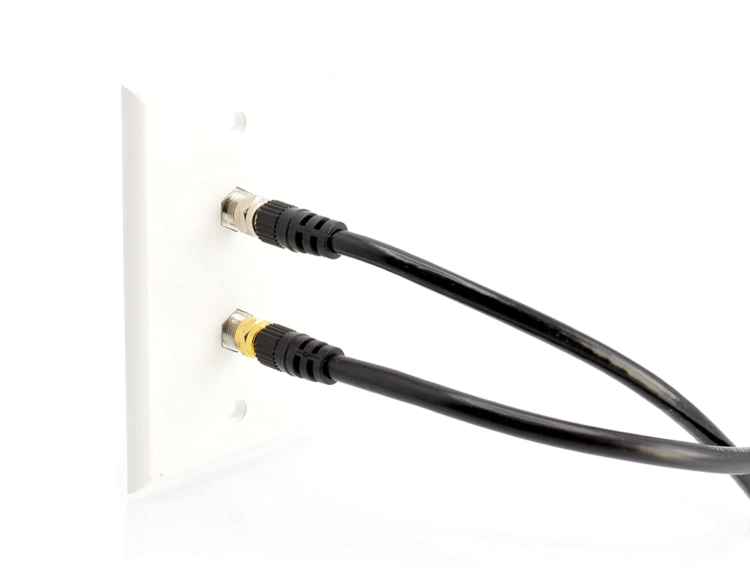 Coaxial Cable (Coax Cable) 6ft with Easy Grip Connector Caps- Black - 75 Ohm RG6 F-Type Coaxial TV Cable - 6 Feet Black