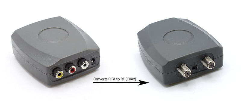 RF Modulator - RCA Composite to RF Coaxial - Converts Standard Definition Signals to Coax, Includes AV Cable
