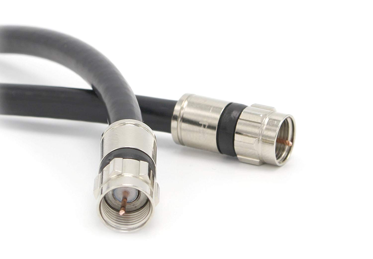 150' Feet, Black RG6 Coaxial Cable (Coax Cable) | Compression Connectors, F81/RF
