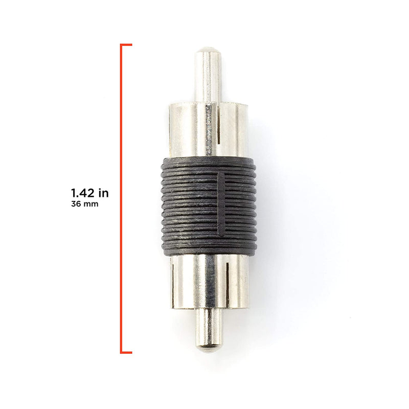 RCA Adapter, Male to Male Coupler, Extender, Barrel - Audio Video RCA Connectors, for Audio, Video, S/PDIF, Subwoofer, Phono, Composite, Component, and More - 25 Pack