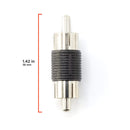 RCA Adapter, Male to Male Coupler, Extender, Barrel - Audio Video RCA Connectors, for Audio, Video, S/PDIF, Subwoofer, Phono, Composite, Component, and More - 4 Pack