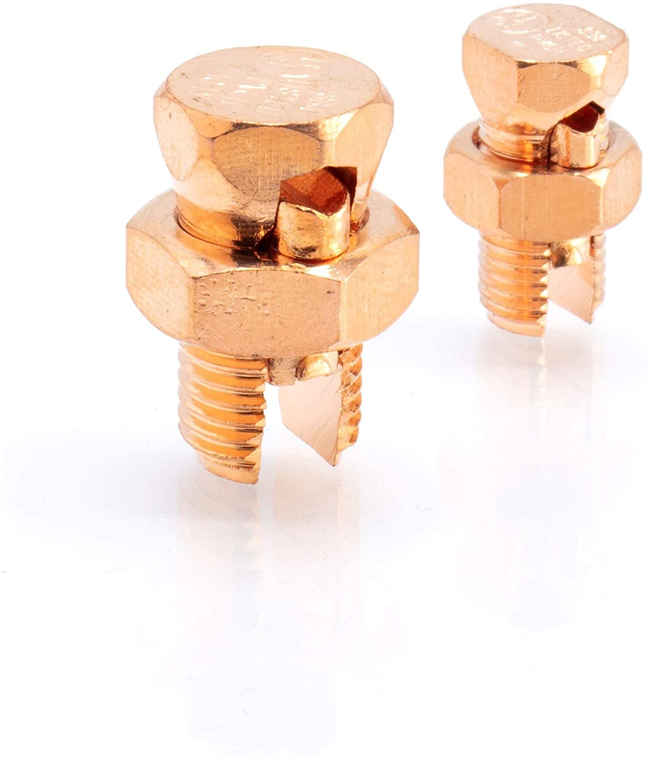 Size #8 Grounding Split Bolt - Superior Strength Split Bolt Connector Size 8 for Copper Conductors - US Manufactured - UL Listed -for: Antenna, Satellite, DIRECTV, CATV, and more - 10 Pack