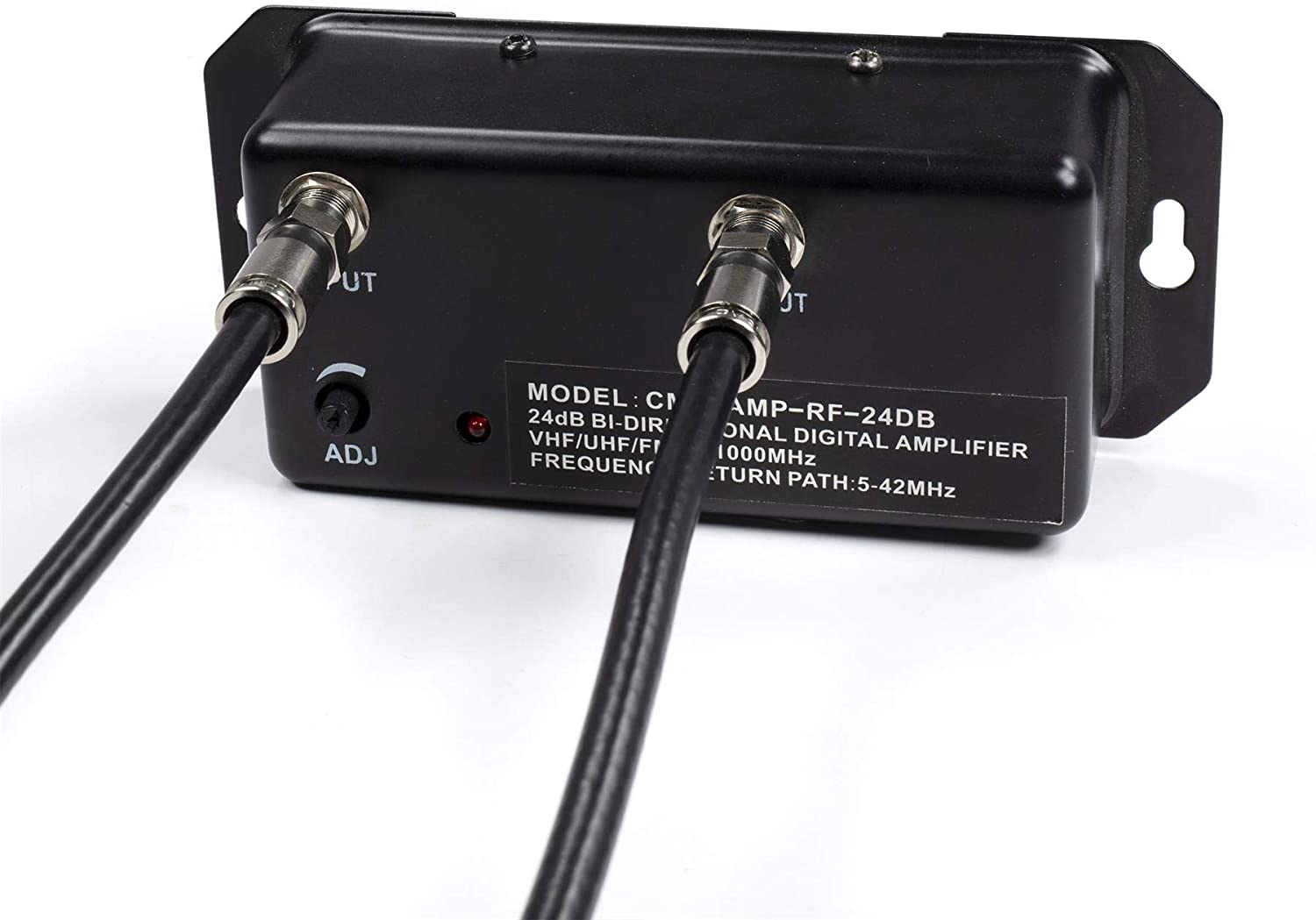 24db Distribution Amplifier - Digital TV Antenna Booster Signal Amplifier, Adjustable Boost/Gain, NTSC, ATSC, FM, UHF, VHF - 1000 MHz - includes RG6 Coaxial Cable