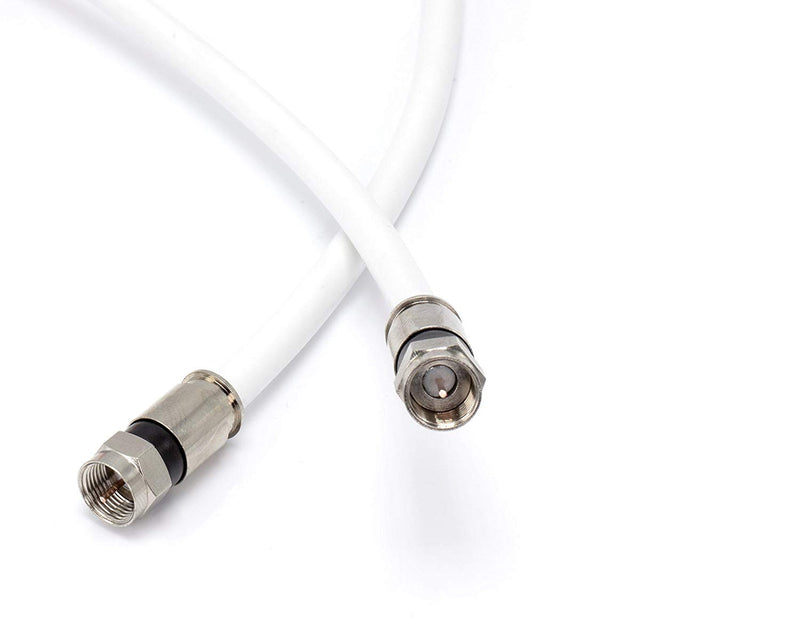 10' Feet, White RG6 Coaxial Cable (Coax Cable) | Made in the USA | F81 / RF