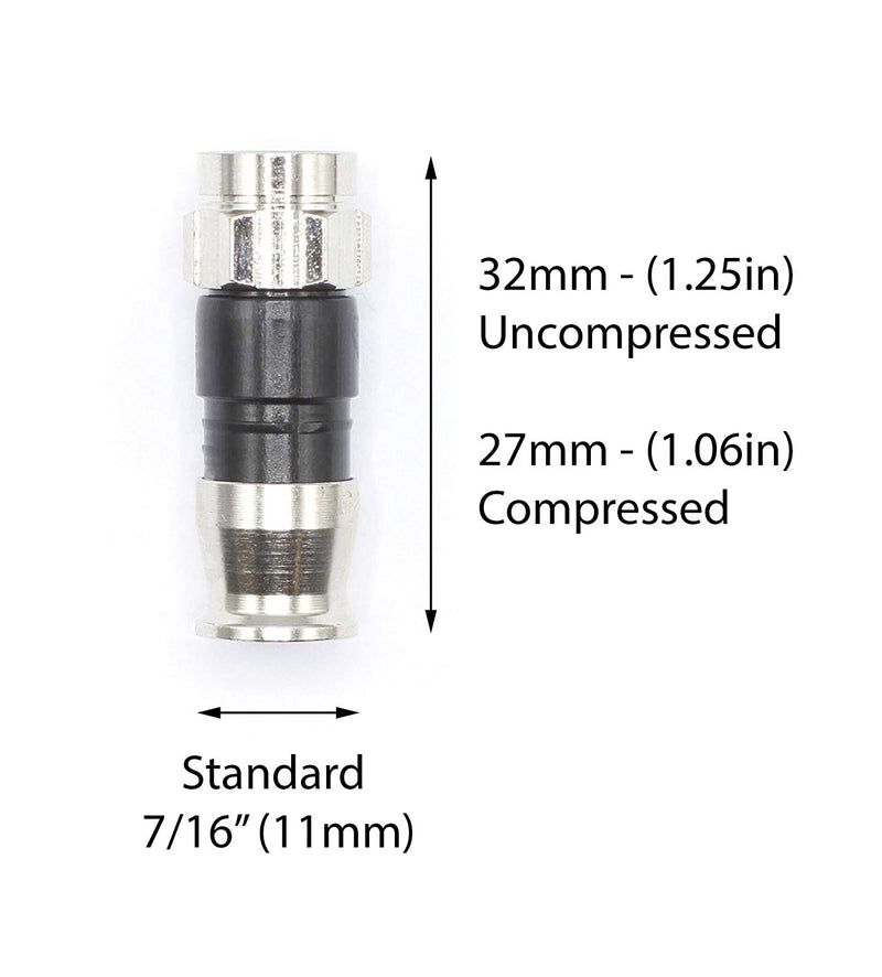 RG59 Coaxial Cable Connectors | Coax Compression Fittings w Water Tight – 4 ea