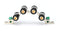 3 GHz High Frequency Ground Block - Quad Port - Weather Seal Boots for Coaxial Cable, Coax F Type approved for  Antenna, Satellite Dish, Cable TV - Four Port Grounding - 10 Pack