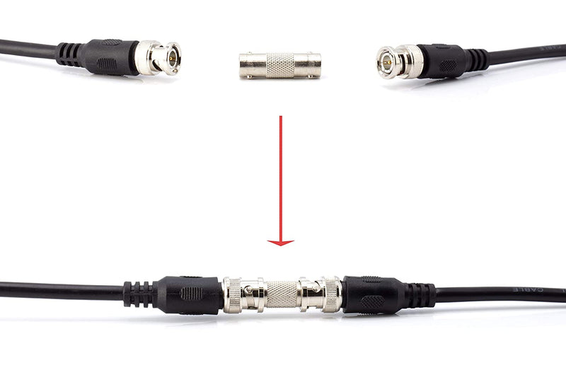 BNC Connectors, Female to Female Coupler - 50 Pack - (Barrel Connector) Adapter for Security Camera CCTV, SDI, HD-SDI