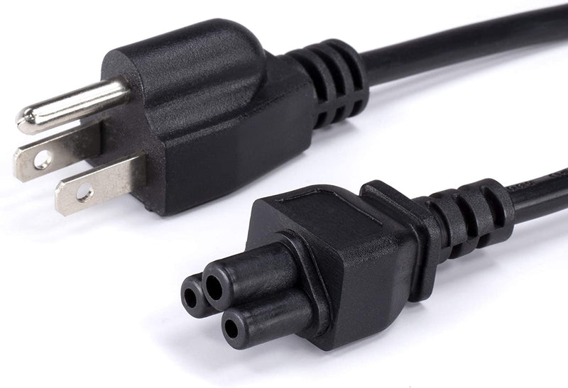 AC Power Cord (3 Prong) - Black, 15 Feet (4.5 Meter) - Premium Quality Copper Wire Core - Mouse Style for Laptops, Computers, & Power Supplies - NEMA 5-15P to C5 / IEC 320 - UL Listed