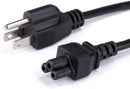 AC Power Cord (3 Prong) - Black, 10 Feet (3 Meter) - Premium Quality Copper Wire Core - Mouse Style for Laptops, Computers, & Power Supplies - NEMA 5-15P to C5 / IEC 320 - UL Listed