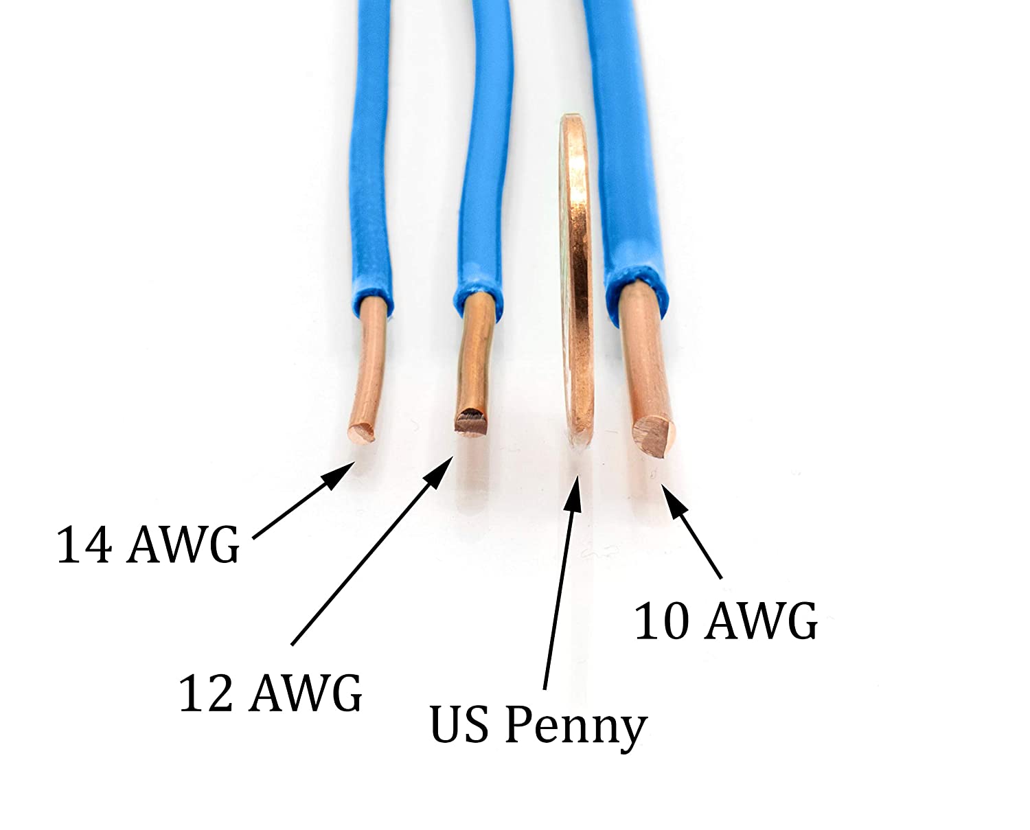 100 Feet (30 Meter) - Insulated Solid Copper THHN / THWN Wire - 10 AWG, Wire is Made in the USA, Residential, Commerical, Industrial, Grounding, Electrical rated for 600 Volts - In Blue