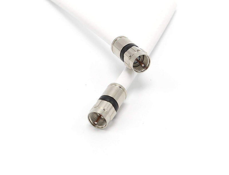10' Feet, White RG6 Coaxial Cable (Coax Cable) | Made in the USA | F81 / RF