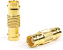Gold BNC Connectors, Female to Female Coupler - 100 Pack - (Barrel Connector) Adapter for Security Camera CCTV, SDI, HD-SDI