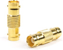 Gold BNC Connectors, Female to Female Coupler - 25 Pack - (Barrel Connector) Adapter for Security Camera CCTV, SDI, HD-SDI