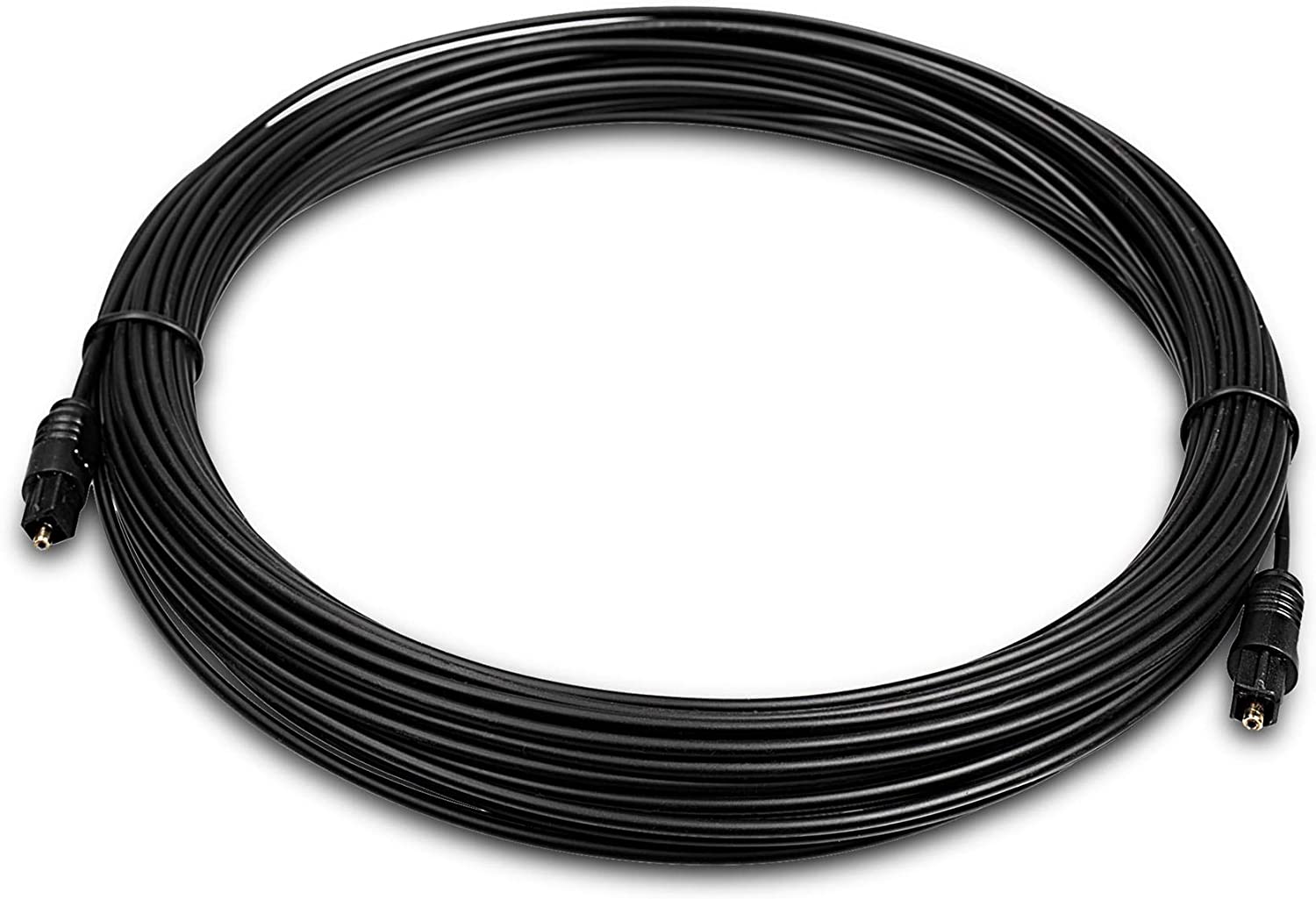 Digital Optical Audio Cable - Premium Toslink Fiber Optic Audio Cables with Gold Plated Connectors - Ultra Thin Jacket, Micro Cable - Extra Flexible, Long Life Jacket - 30 Feet