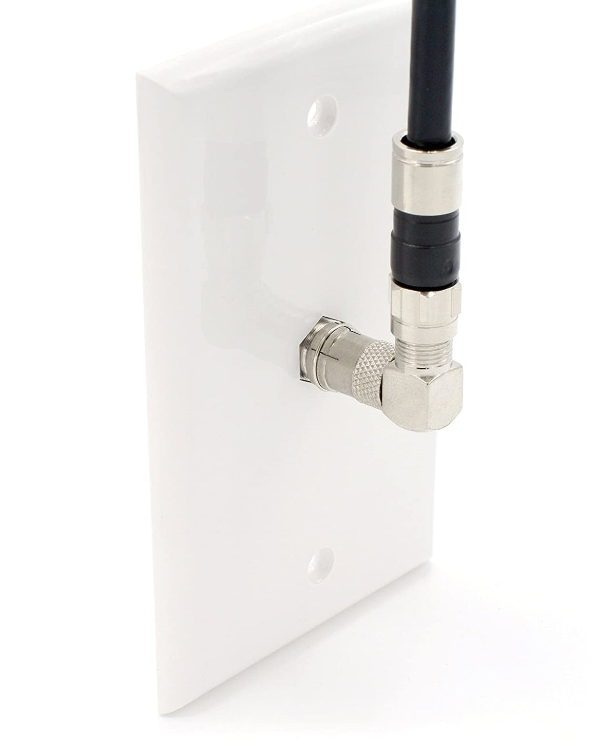 Push On and Right angle Coax Connector - Push On F Connector Male To Screw On Female Adapter - Pack of 4