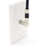Push On and Right angle Coax Connector - Push On F Connector Male To Screw On Female Adapter - Pack of 25