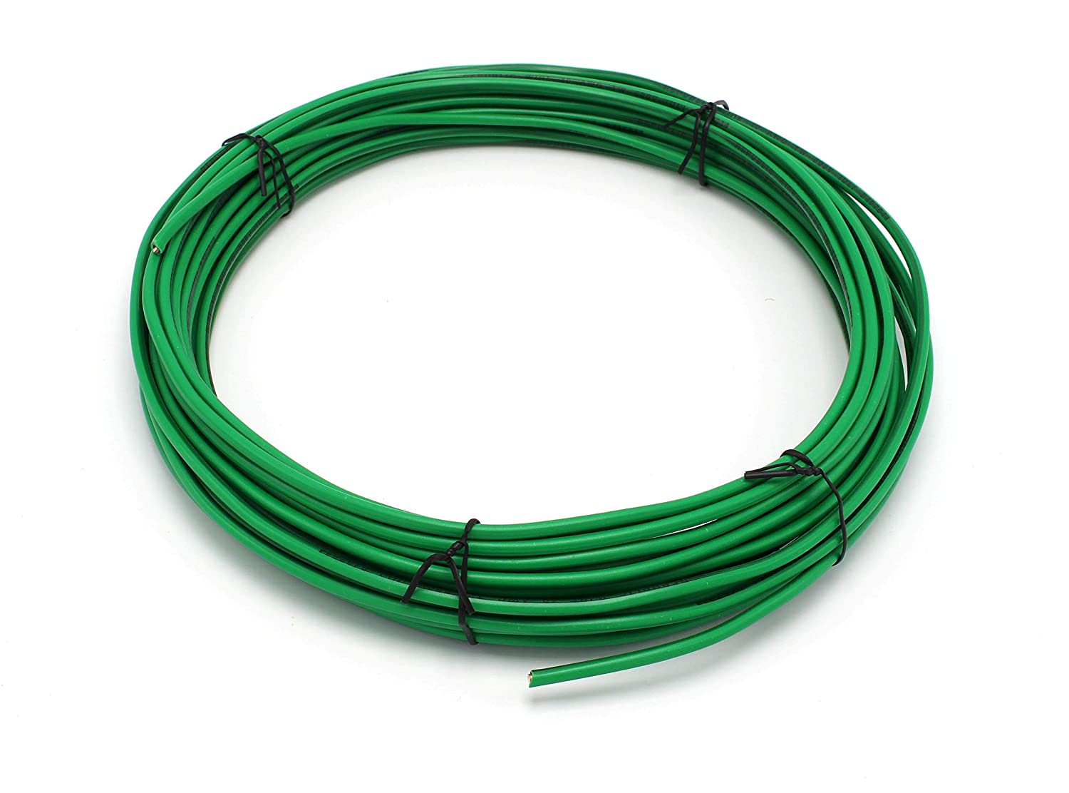 10 Feet (3 Meter) - Insulated Solid Copper THHN / THWN Wire - 12 AWG, Wire is Made in the USA, Residential, Commerical, Industrial, Grounding, Electrical rated for 600 Volts - In Green