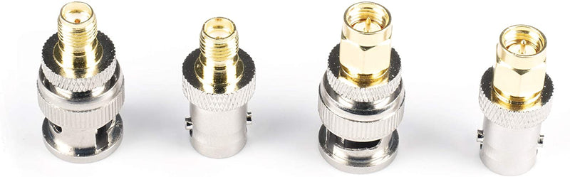 Gold SMA Female and Male Adapters - 4 Pack Couplers, 1 Each Connector, Male to Female Coaxial (RF) Connector, Compatible with RF, SDI, HD-SDI, CCTGV, Camera