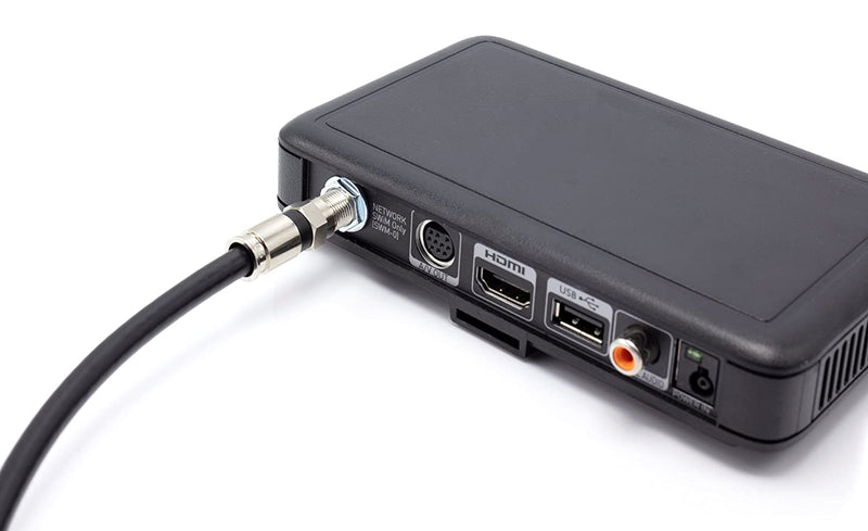 75' Feet, Black RG6 Coaxial Cable (Coax Cable) with Weather Proof Connectors, F81 / RF, Digital Coax - AV, Cable TV, Antenna, and Satellite, CL2 Rated, 75 Foot