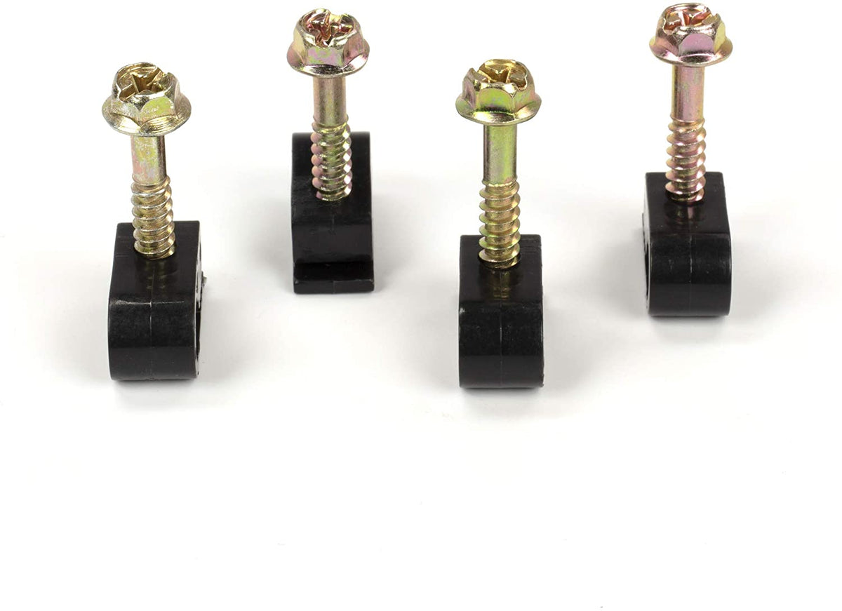 Ribbed Plastic Conical Anchors and Black Cable Screw Clips - For Concrete, Stucco, Brick, Drywall, and Similar - Kit of 100 Screw Clips, and 100 Anchors