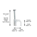THE CIMPLE CO - Single Coaxial Cable Clips, Cat6, Electrical Wire Cable Clip, 1/4 in (6 mm) Nail Clip and Fastener, White (100 pieces per bag)