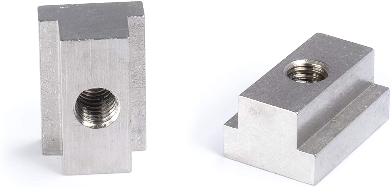 Bed Rail T Slot Nuts works with Toyota Tacoma and Tundra | Stainless Steel 304 Silver, 4 Pack | Tapped with 3/8"-16 Thread